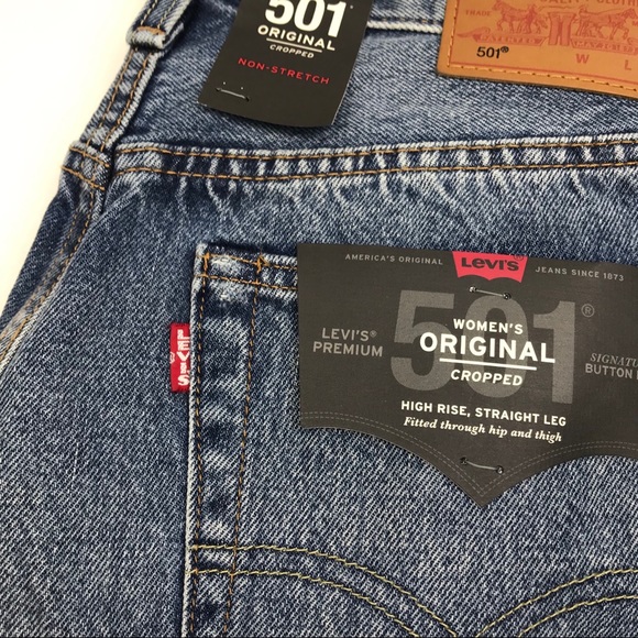 Levi's 501 Wedgie Cropped Selvedge Jeans Big E - Picture 5 of 8